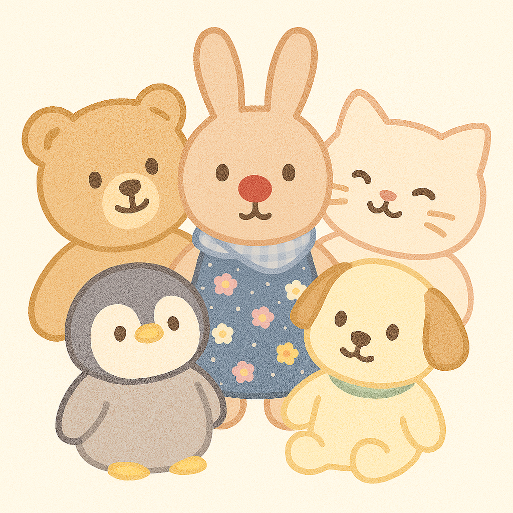 Cute stuffed animals friends